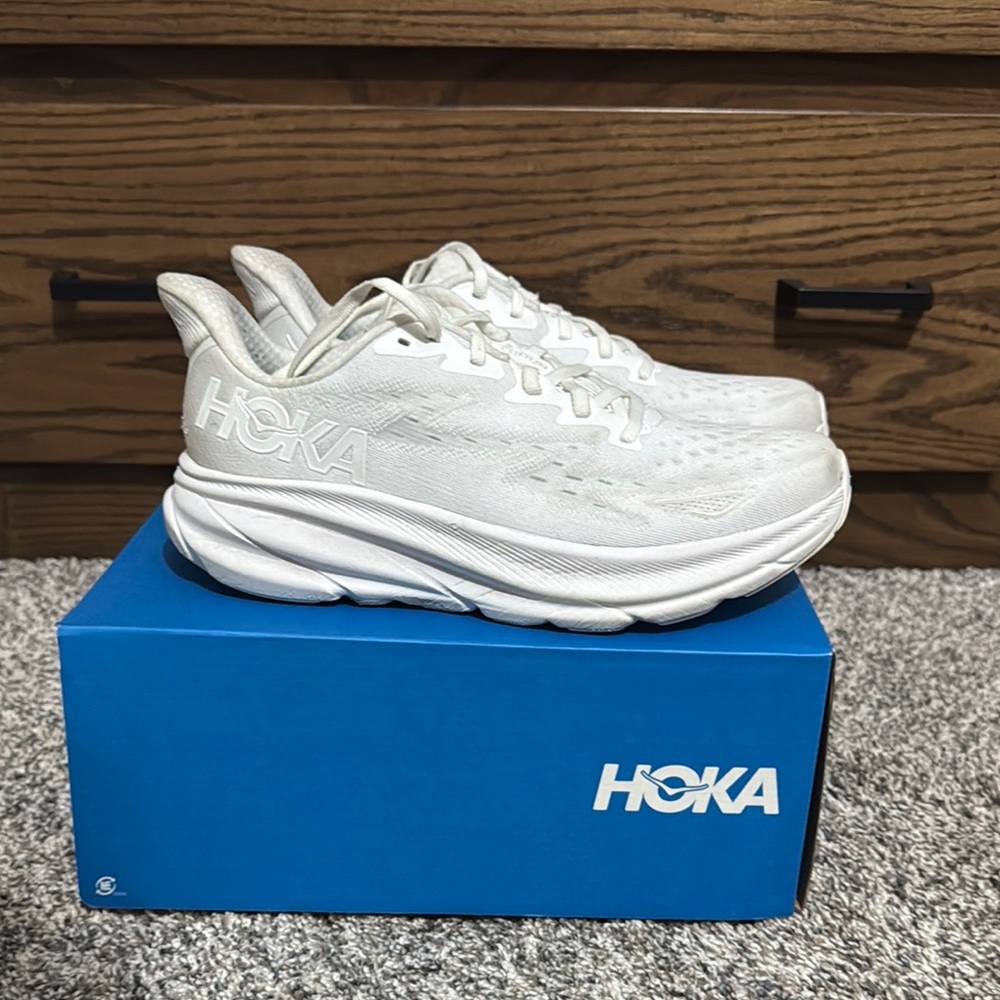Hoka All-White Athletic Sneakers
